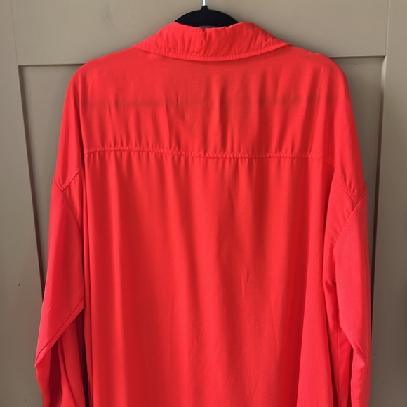 Gigio New w Tag XL Women’s Red Longline Shirt Maxi Tunic - Picture 10 of 12